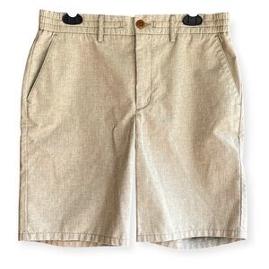 Men's Wills Wrinkle-Free Linen-Poly Blend Safari Khaki Shorts Size 32